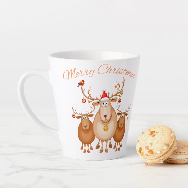Festive Christmas- Reindeer-Mug Latte Mug (In Situ)
