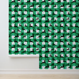 Festive Christmas reindeer plaid tiled Wallpaper