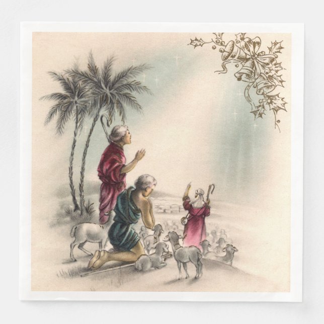 Festive Christmas Religious party Napkin (Front)