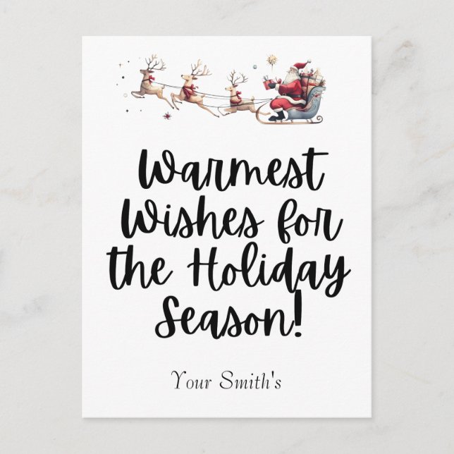 Festive Christmas ride Holiday Postcard (Front)