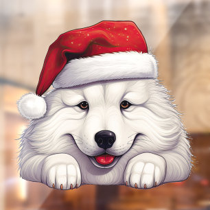 Festive Christmas Samoyed Window Cling