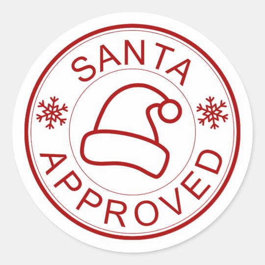 Festive Christmas Santa approved Holiday sticker | Zazzle.co.uk