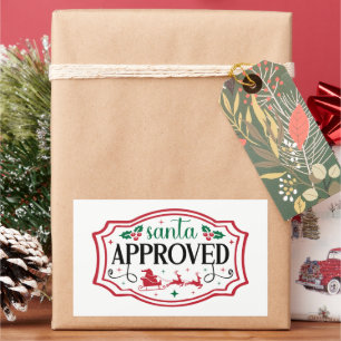 Festive Christmas Santa approved Rectangular Sticker