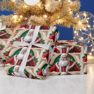 Festive Christmas Santa Claus  Wrapping Paper