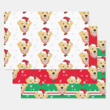Festive Christmas Santa Golden Retriever Snowflake
