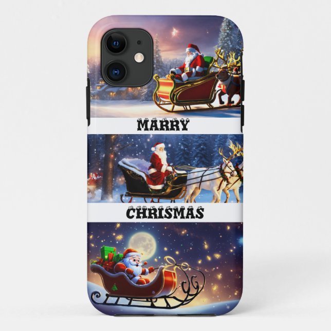 Festive Christmas Santa iPhone Case (Back)