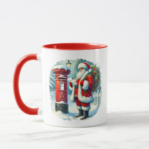 Festive Christmas Santa letter add monogram Mug