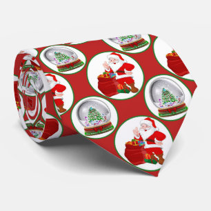 Festive Christmas Santa snowglobe Tie