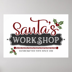 Festive Christmas Santa's workshop  Poster