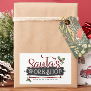 Festive Christmas Santa's workshop Rectangular Sticker