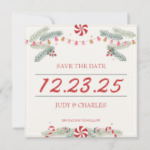 Festive Christmas Save the Date Cards