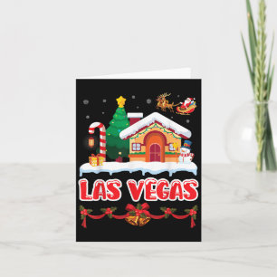 Festive Christmas Scene In Las Vegas Winter Wonder Card