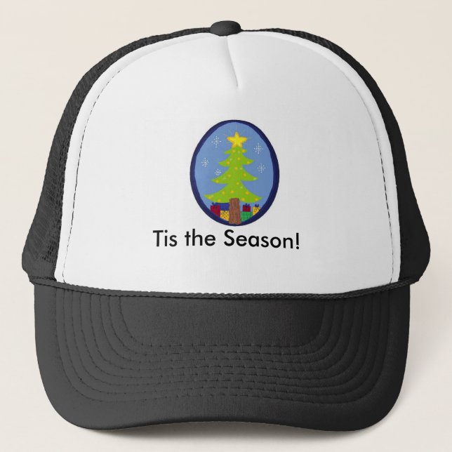 Festive Christmas Scene Trucker Hat (Front)