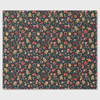 Festive Christmas Seamless Pattern – Candy Canes,  Wrapping Paper