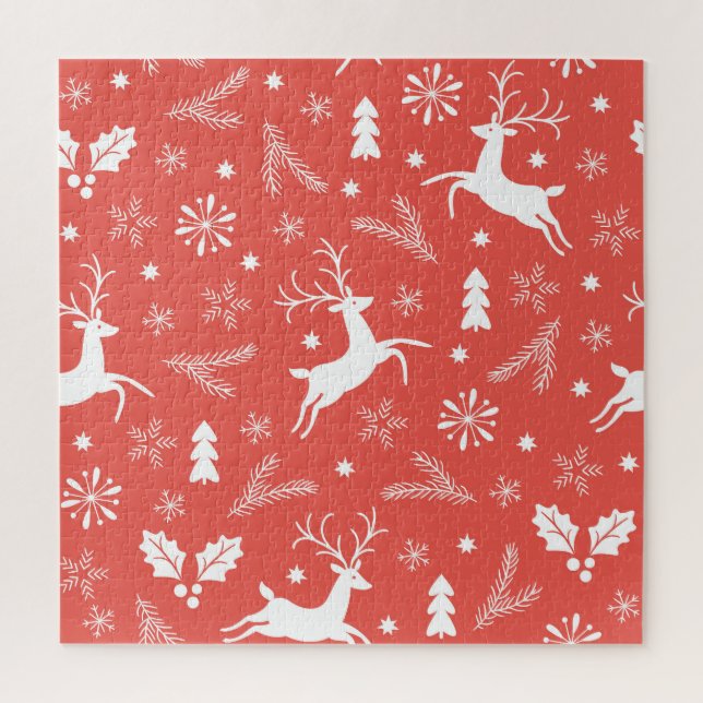 Festive Christmas Seamless Pattern Jigsaw Puzzle (Vertical)