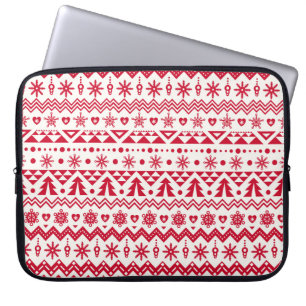 Festive Christmas seamless pattern. Laptop Sleeve