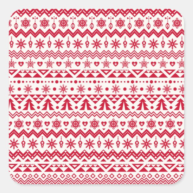Festive Christmas seamless pattern. Square Sticker (Front)