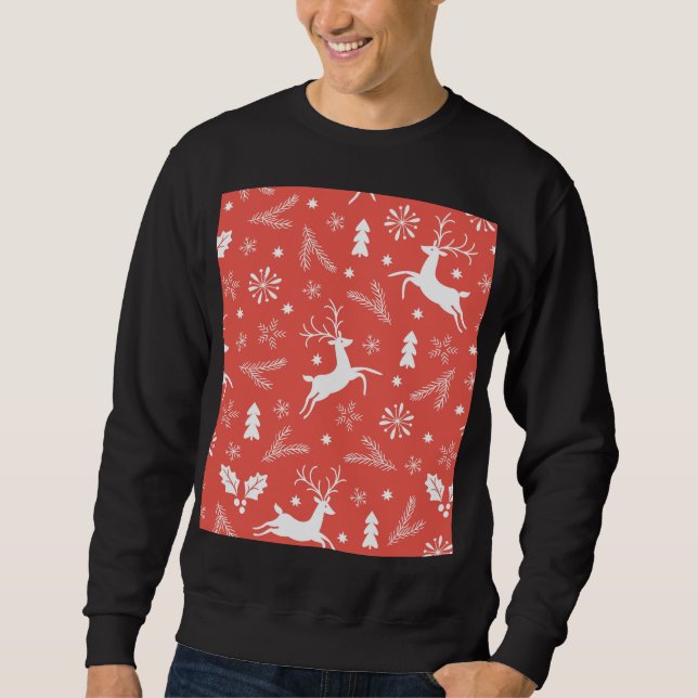 Festive Christmas Seamless Pattern Sweatshirt (Front)