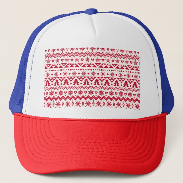 Festive Christmas seamless pattern. Trucker Hat (Front)