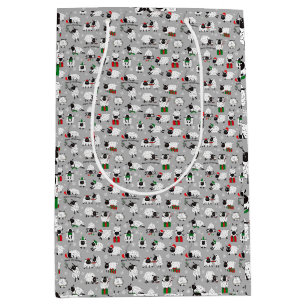 Festive Christmas Sheep Medium Gift Bag
