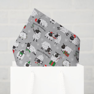 Festive Christmas Sheep Tissue Paper