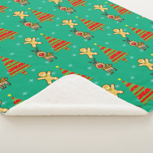 festive Christmas Sherpa Blanket