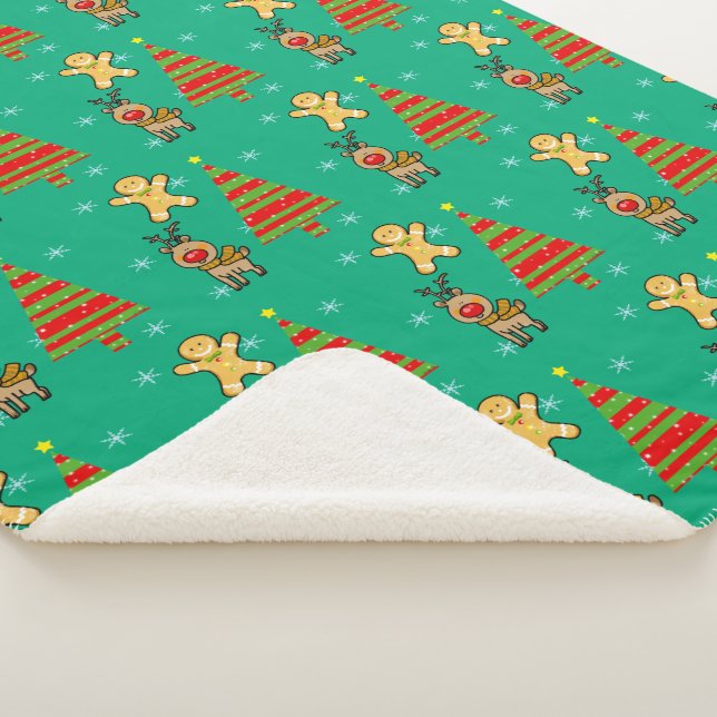 festive Christmas Sherpa Blanket (3/4)