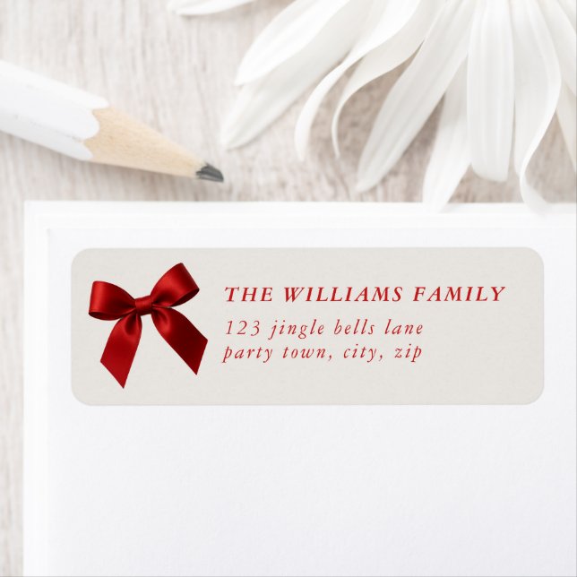 FESTIVE CHRISTMAS simple modern red ribbon bow (Insitu)