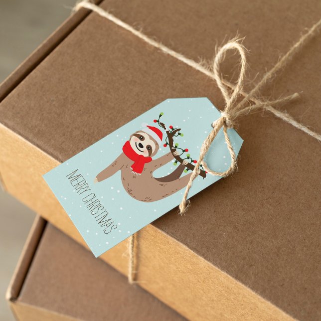 Festive Christmas Sloth Personalised Gift Tags (Creator Uploaded)