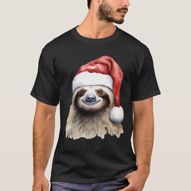 Festive Christmas Sloth T-Shirt (Front)