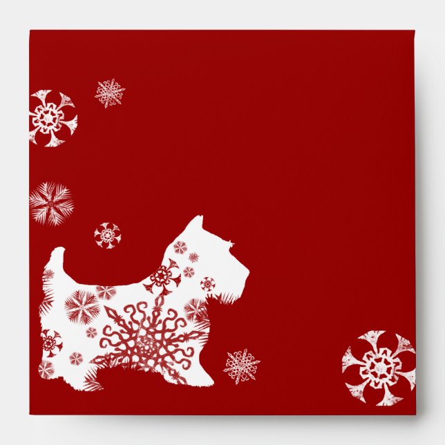 Festive Christmas Snowflake Dog Envelopes (Front)
