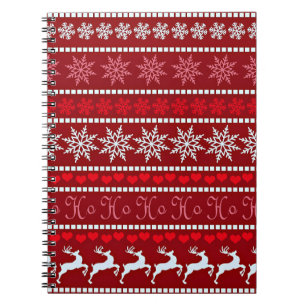 Festive Christmas Snowflake Pattern Notebook