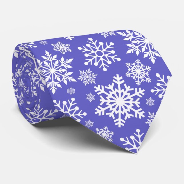 Festive Christmas snowflake pattern tie (Rolled)