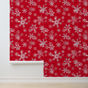 Festive Christmas snowflake tiled pattern Wallpaper