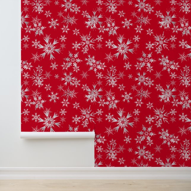 Festive Christmas snowflake tiled pattern Wallpaper (Application)