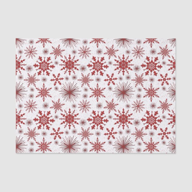 Festive Christmas Snowflakes And Sparkles Tissue Paper (Front)