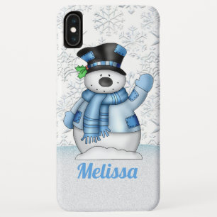 Festive Christmas snowman add name iPhone XS Max Case