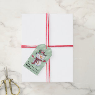 Festive Christmas Snowman  Gift Tags
