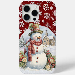 Festive Christmas snowman Holiday  iPhone 15 Pro Max Case