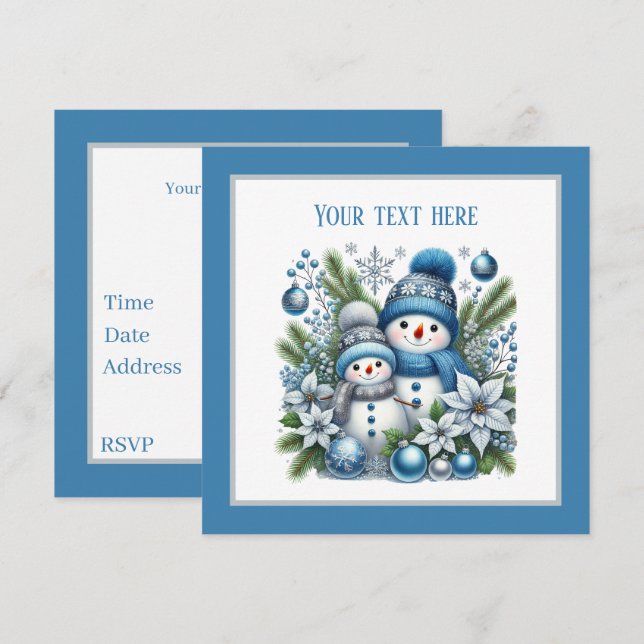 Festive Christmas snowman Holiday party  Invitation (Front/Back)