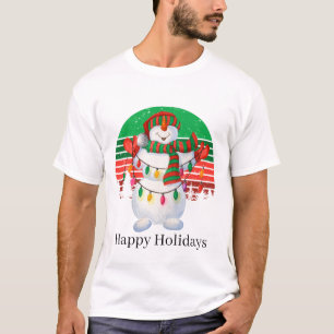 festive Christmas snowman Holiday  T-Shirt