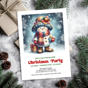 Festive Christmas snowman invite kids editable