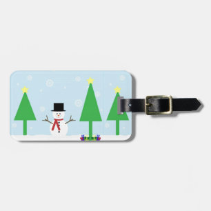 Festive Christmas Snowman Luggage Tag