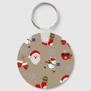 Festive Christmas Socks Key Ring