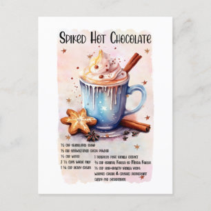 Festive Christmas spiked hot chocolate Holiday Postcard