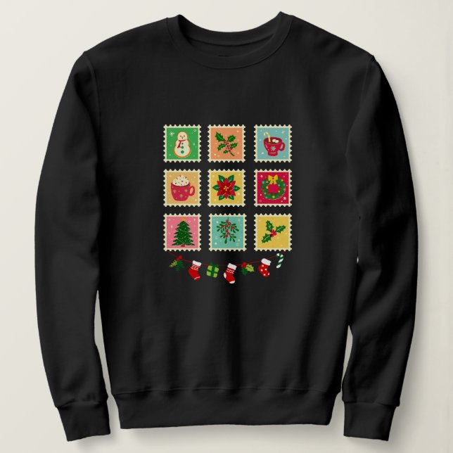 "Festive Christmas Stamp Collection Sweatshirt (Design Front)