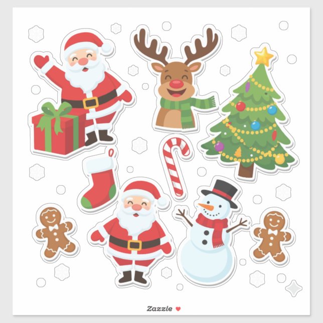 Festive Christmas Sticker Collection: Santa (Sheet)
