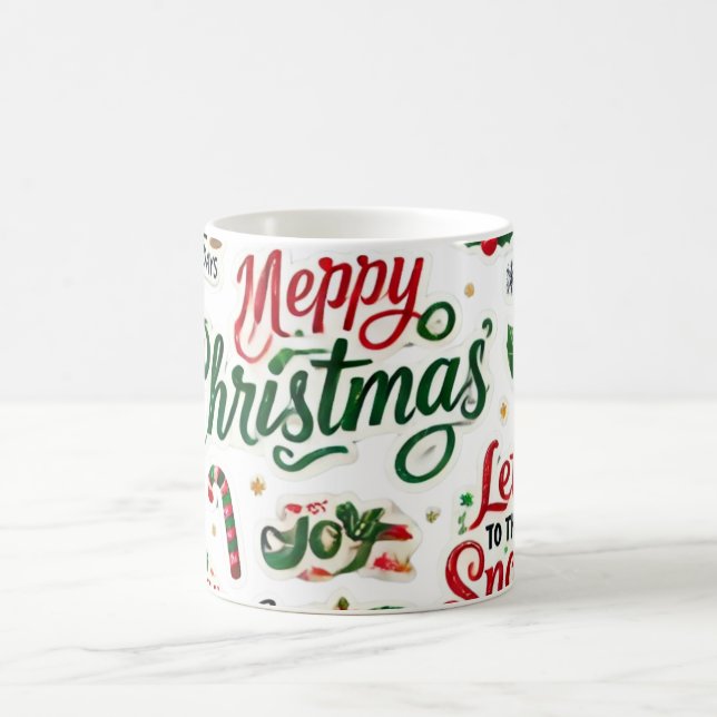 Festive Christmas Sticker Collection – Whimsical H Coffee Mug (Center)