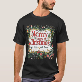 Festive Christmas Sticker Design - Joy, Love, and  T-Shirt