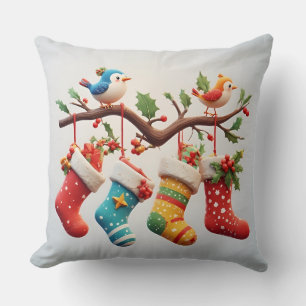 Festive Christmas Stockings Cushion